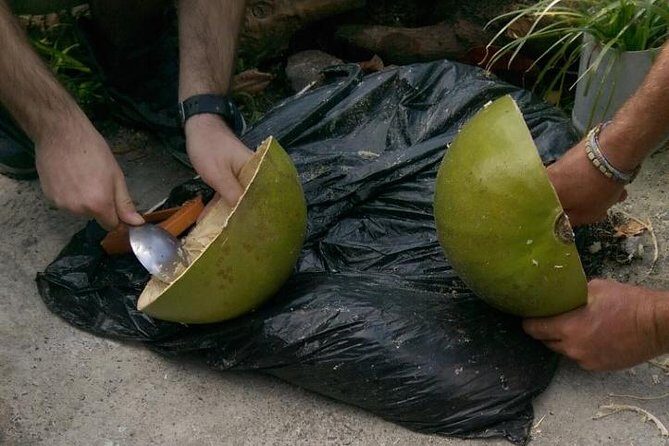 DIY Craft Your Own wooden Bowl : from a calabash fruit! - Meeting up with Mel and Ekie at Trouya Beach (Gros Islet)