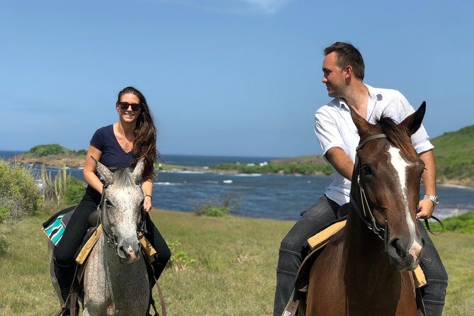 Private Beach Picnic Horseback Ride with Sandy Hoofs St. Lucia - The scenic Atlantic coast ride: Epouge Bay, cows, and photo stops