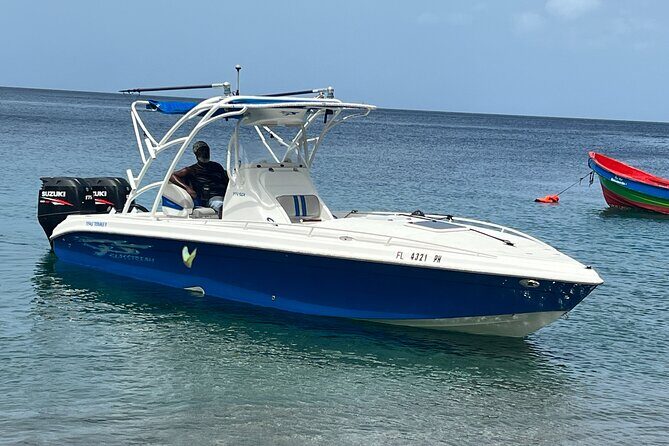 Private Boat Charter St. Lucia, boat tour to Soufriere. Full day - From pickup to the first snorkel stop: how the timing works