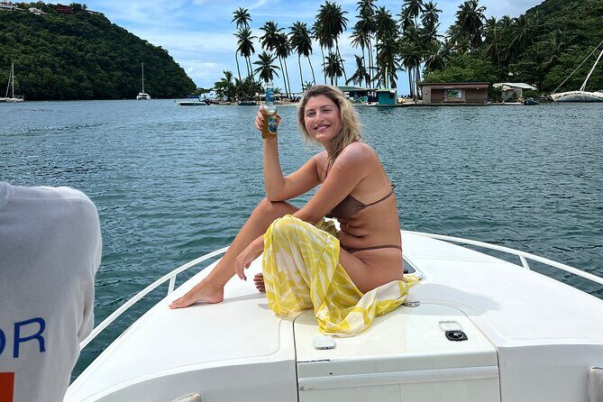 Private Boat Charter St. Lucia, boat tour to Soufriere. Half day. - Jalousie Beach Between the Pitons: Snorkeling and Photo Time