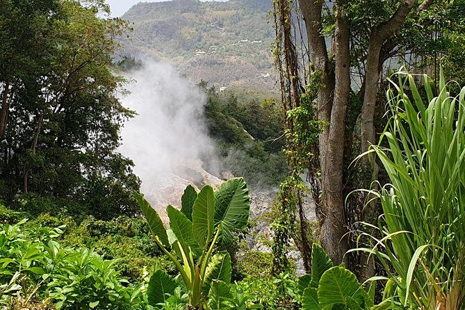 Scenic Tour of Soufriere - La Soufriere drive-in volcano: steam, sulphur, and real geothermal vibes